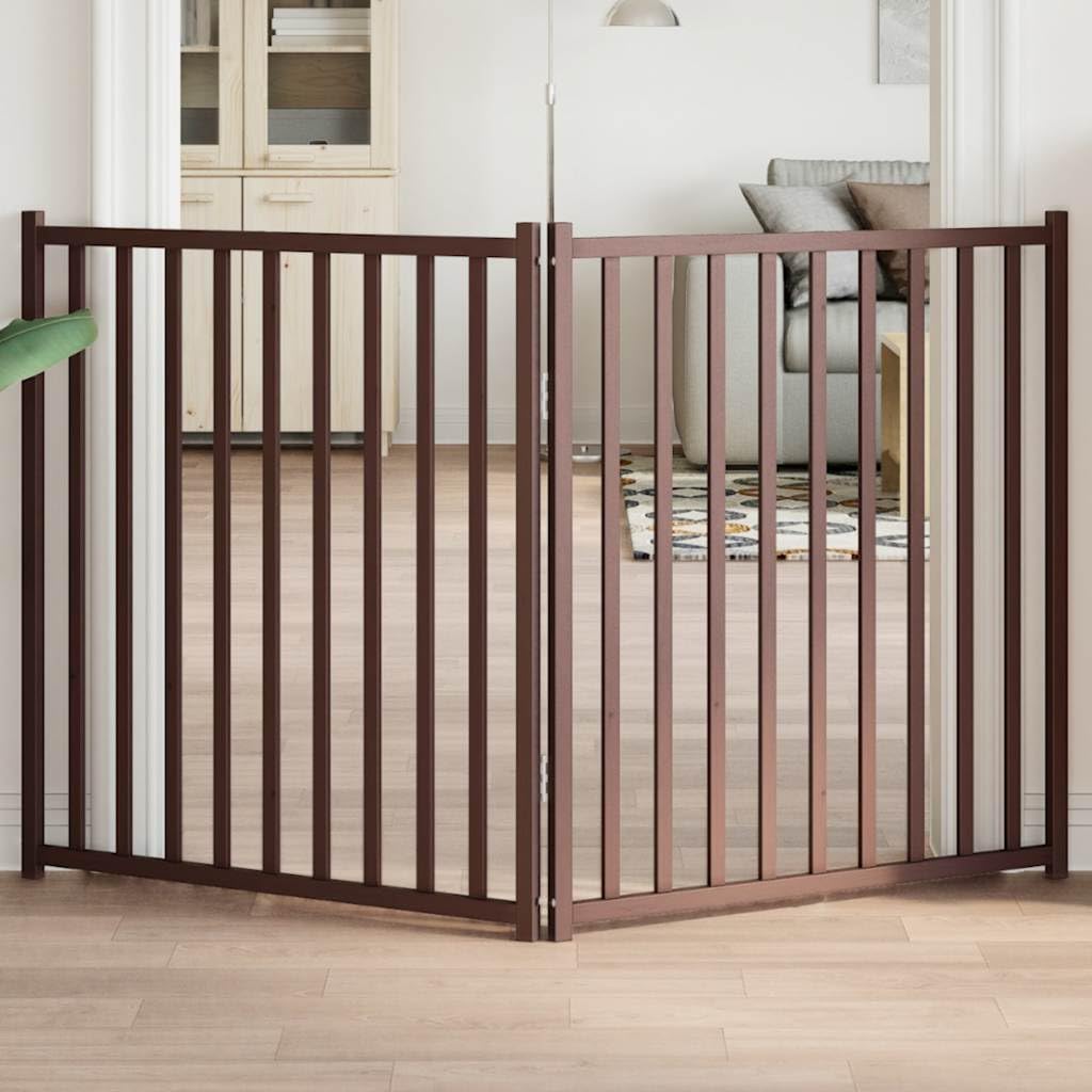 Barrière pour chien pliable 160 cm en bois de sapin massif pour la sécurité de la maison