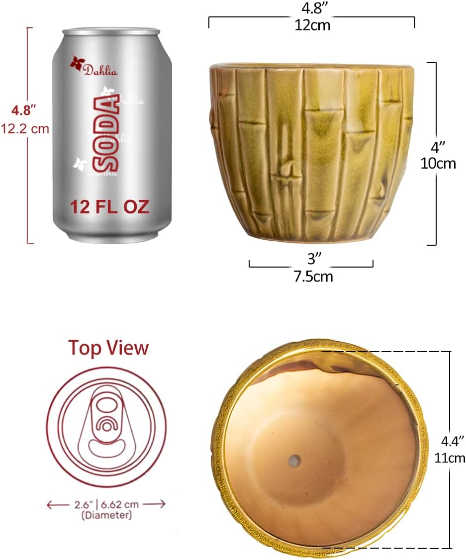 Dahlia 4.5 Inch Bamboo Ceramic Planter Succulent Pot Plant Pot