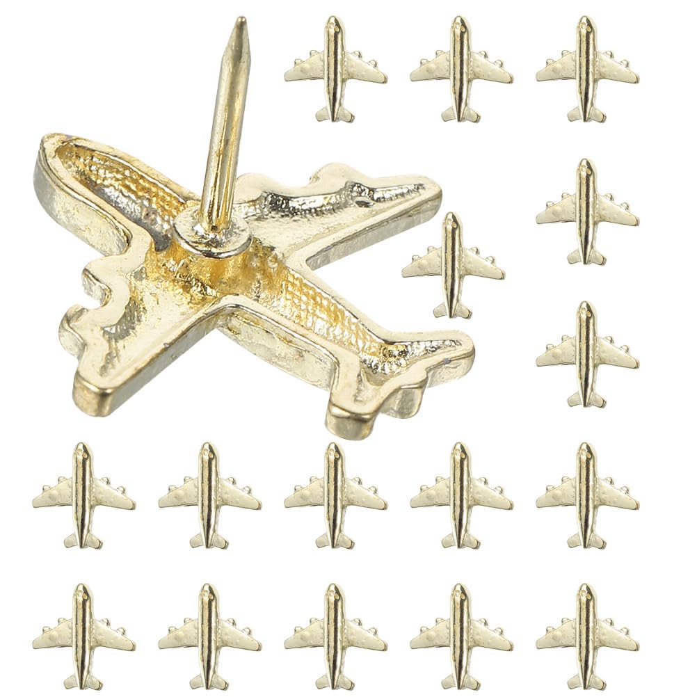 NUOBESTY 30Pcs Aircraft Push Pins Metal Airplane Thumb Tacks for Cork Board Photo Wall Office Home Decoration and Map Marking