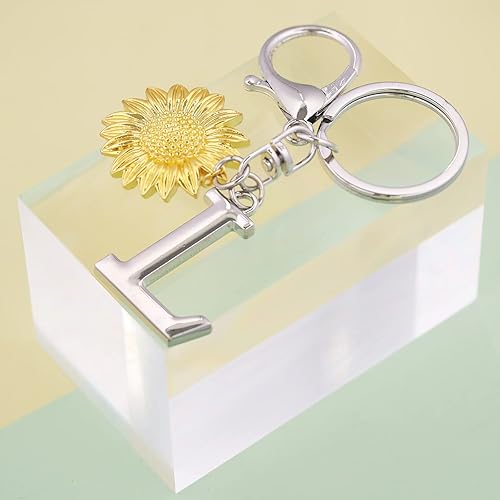 Miniatura 2 de LAXPICOL Llavero plateado de la letra A-Z para mujeres y hombres, monedero, monedero, alfabeto de metal, letra inicial, llavero