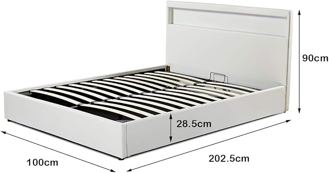 Ottoman Bed, Single Size Upholstered Bed Frame 3ft Ottoman Storage Bed