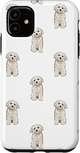 Miniatura 10 de Funda blanca para iPhone 13 Pro Max con diseño de perro maltés grande