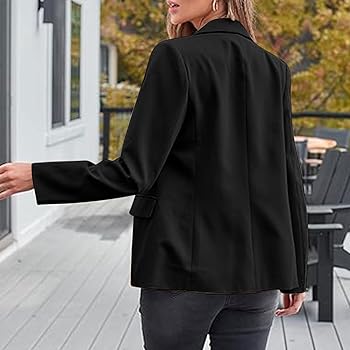 double breasted jacketとOne shoulder SK Blazers Business Casual Fall Fashion 2025 Padded Shoulder