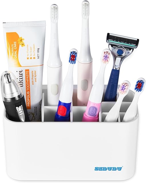 SZDUDU Detachable Bathroom Electric Toothbrush Holder-Bathroom Wall Mounted Toothbrush Caddy - No Need To Drill