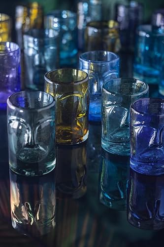 Miniatura 2 de Mezcal For Life Vasos de chupito Moai Tiki soplados a mano juego de 4 vasos con forma de calavera en forma de cara de calavera para fiestas hogar