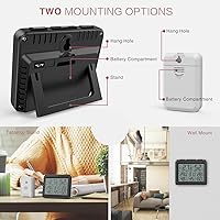 Vista 6 de LOFICOPER Termómetro digital higrómetro, medidor de temperatura para interiores y exteriores, medidor digital de humedad de temperatura con 3