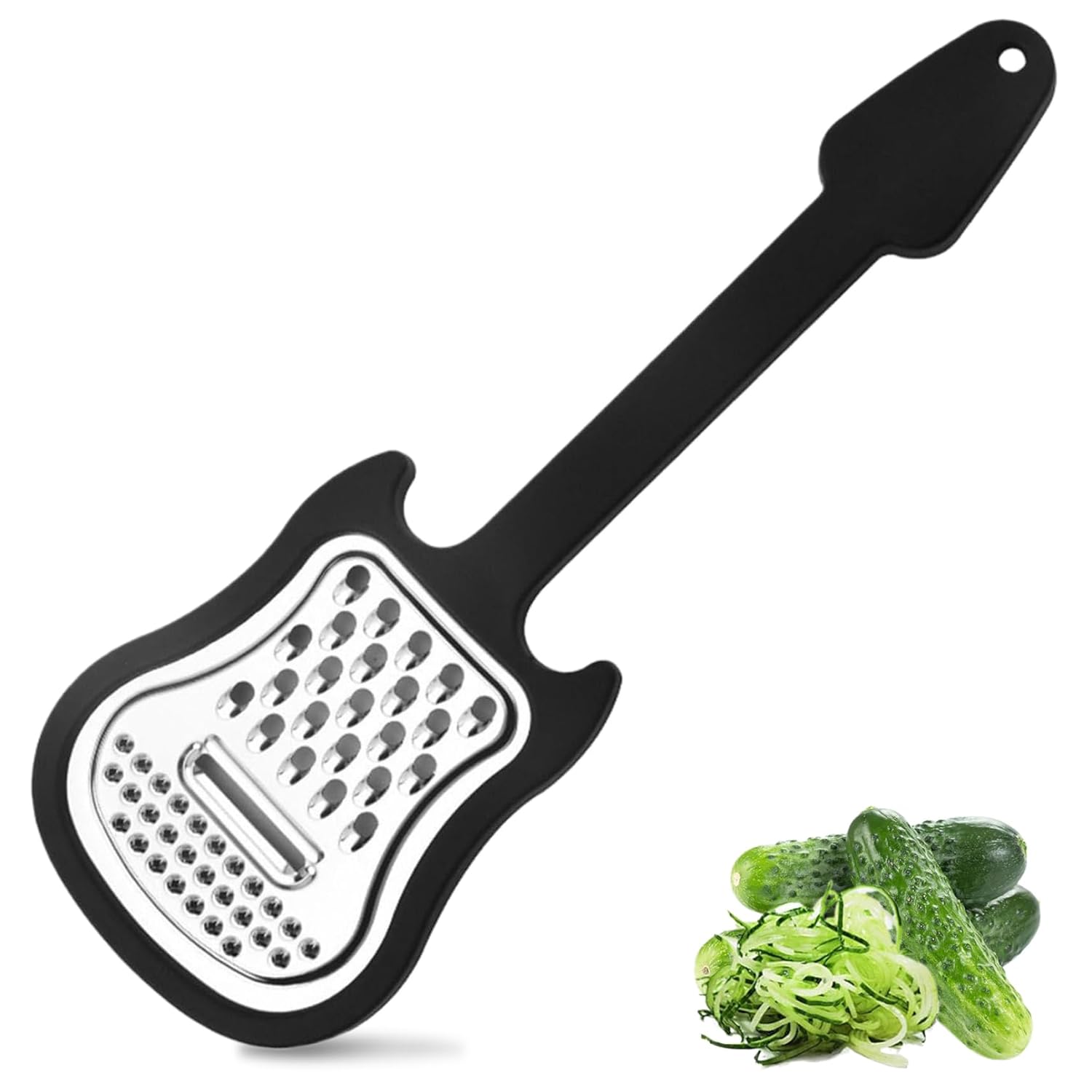 Gcroet Stainless Steel Guitar Cheese Grater Hand Held with 3 Grinding Surfaces Multi-functional for Cheese Vegetables Fruits and