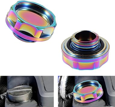Colorful Aluminum Engine Oil Filler Cap Tank Valve Fuel Plug Cover Modified Compatible with Honda Civic, Accord, Element, Prelude, S2000, Del Sol, Crx, Fit and Acura Integra, TSX, RSX