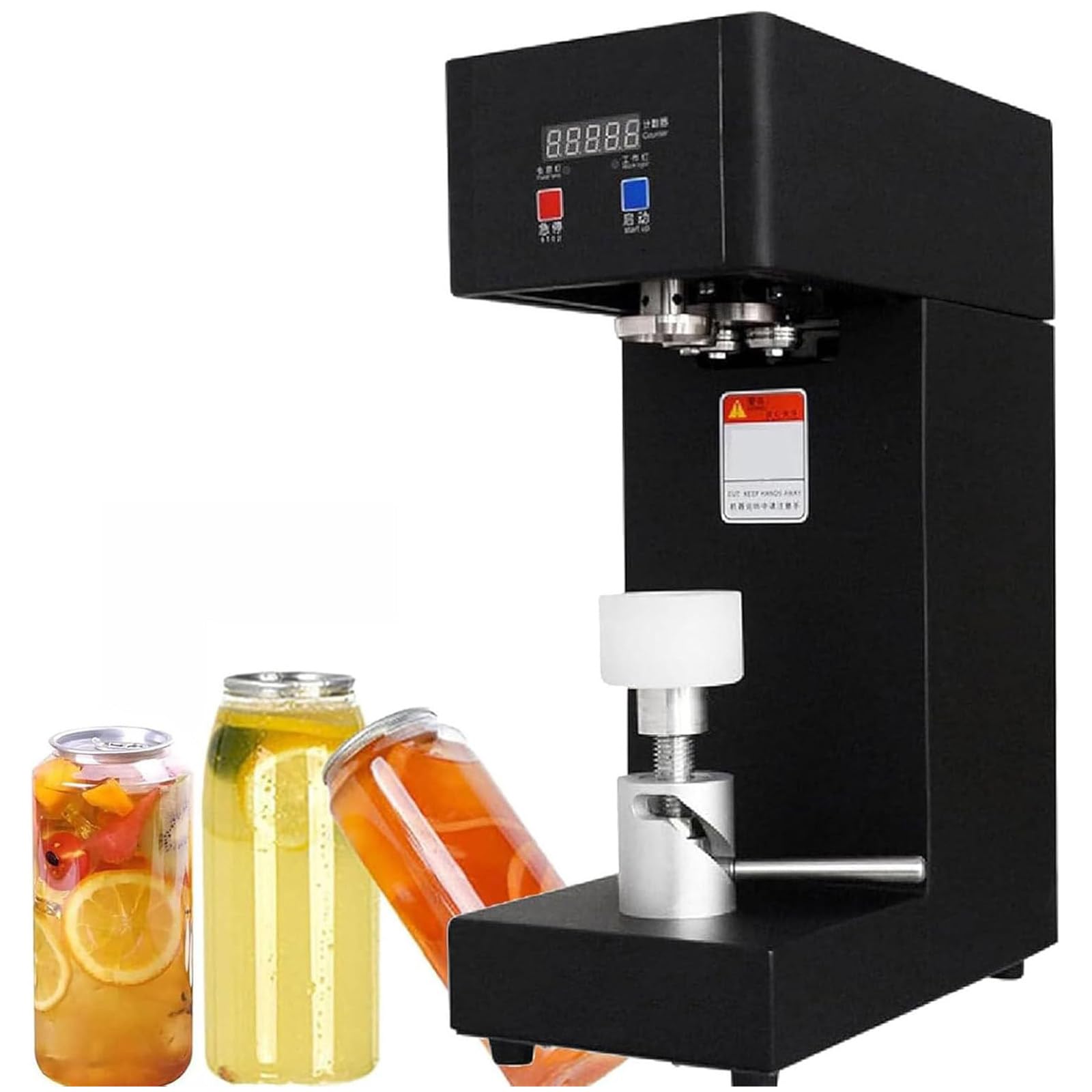 180W Commerciële Blik Afdichtingsmachine, Elektrische Cup Sealer Machine Met Teller & LCD Display, Plastic Drankfles Blik Beker (Black 220V)