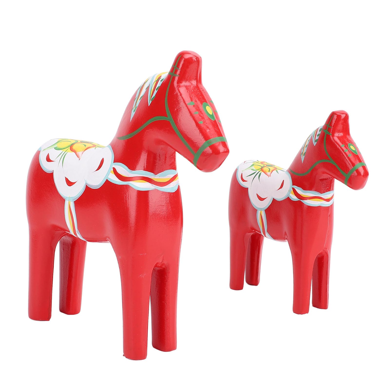 Figurines de cheval Dala en bois lot de 2 pour decoration de maison