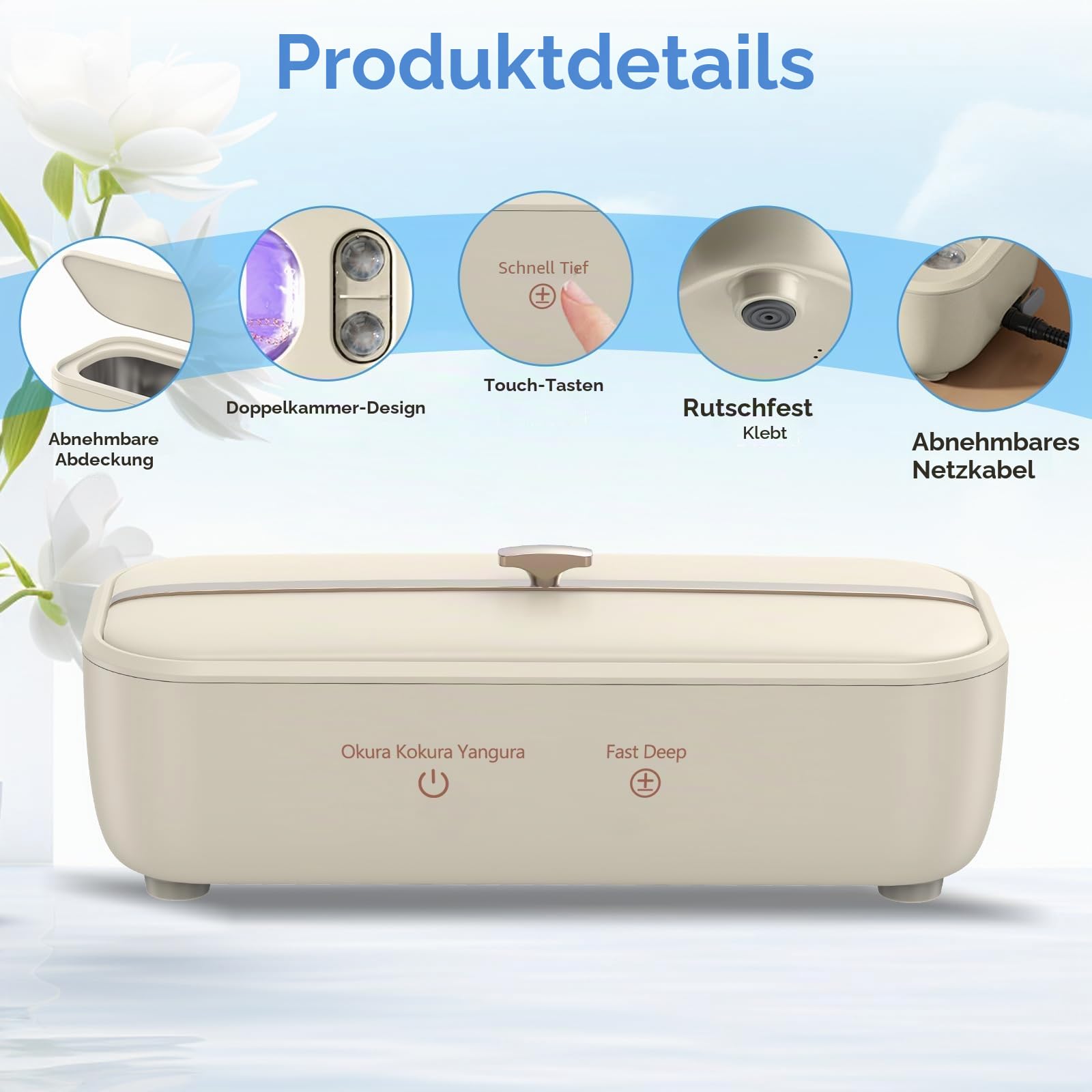 Ultraschallreinigungsgerät, 48000Hz Ultraschallreiniger, 350mL Professioneller Ultrasonic Cleaner Ultraschallbad, Ultraschallgerät für Brillen Zahnersatz Schmuck Ringe Münzen Halskette