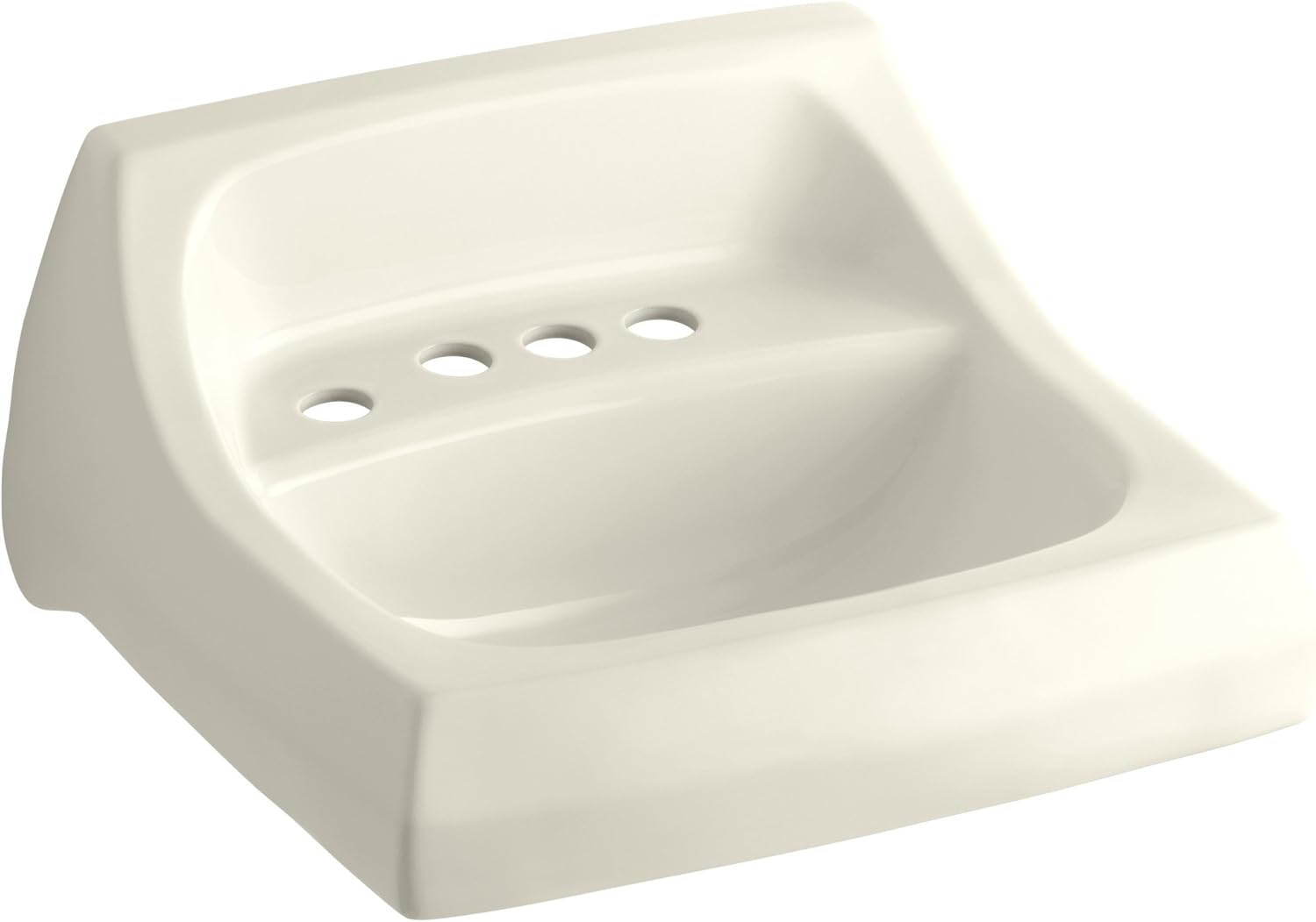 Kohler K-2005-L-0 Wall Mount Single Bowl Bathroom Sink White