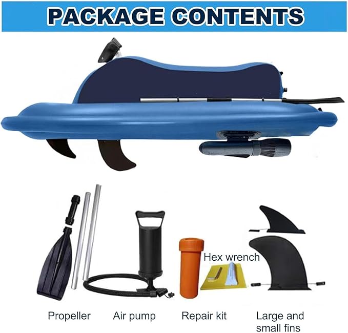 Bote inflable motorizado plegable con propulsor 500W para buceo miniatura 7