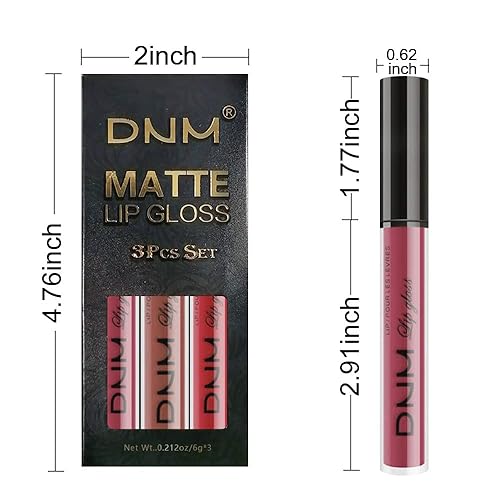 Miniatura 5 de AMY'S DIARY Juego de 3 lápices labiales líquidos color rojo mate, tinte de labios de larga duración, juego de regalo de 24 brillos de labios