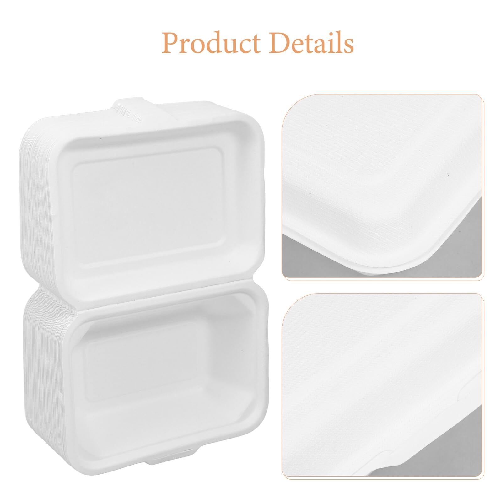 SUPVOX 50 Scatole da Asporto Biodegradabili in Carta da 600ml, Contenitori per Cibo Coperchio per Alimenti Grassi, Snack e Hamburger, per Ristorazione e Pranzo da Portare