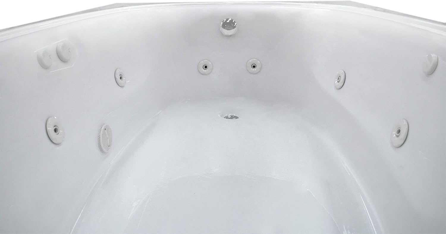 Caravaggio 48 x 78 Rectangular Whirlpool Jetted Drop-In Bathtub with Center Drain - Left Pump
