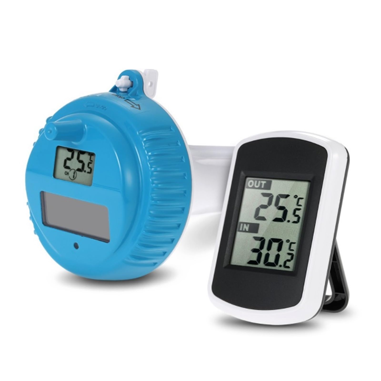 Pływający Pływający Solarny Termometr Do Wody IP67 Wodoodporny Cyfrowy LCD Łazienka Basen Spa Monitor Temperatury Alarm -40℃~60℃ Dokładny Pomiar