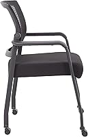 Vista 8 de Boss Office Products Mesh 4-Legged Guest Chair with Casters in Black