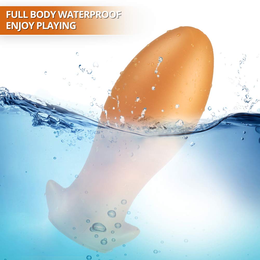 Roluck Dildo Funzione d'urto Forte Plug anale con Shock Liquid Silicone Soft Butt Plug, Supersoft Dildo anale a forma di uovo per ano dilatatore massaggiatore prostatico giocattolo del sesso (XL)