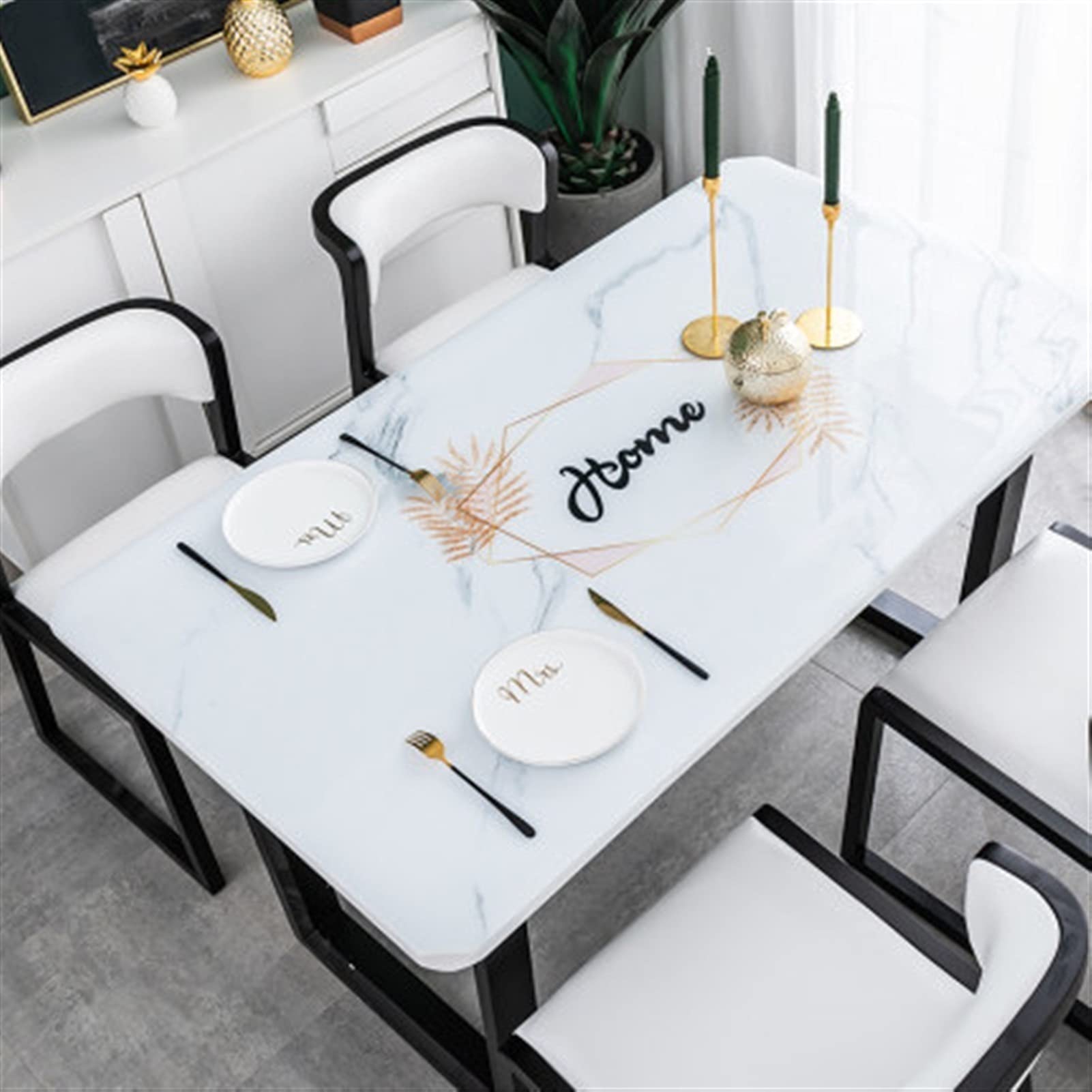 QBYRSSS Transparent Table Cover Protector Transparent Plastic Tablecloth Waterproof Strong Table Protector Covering Plastic Desk Pads Soft Glass Dining Mats Cloth Clear PVC Tablecloth(N,90x150cm)