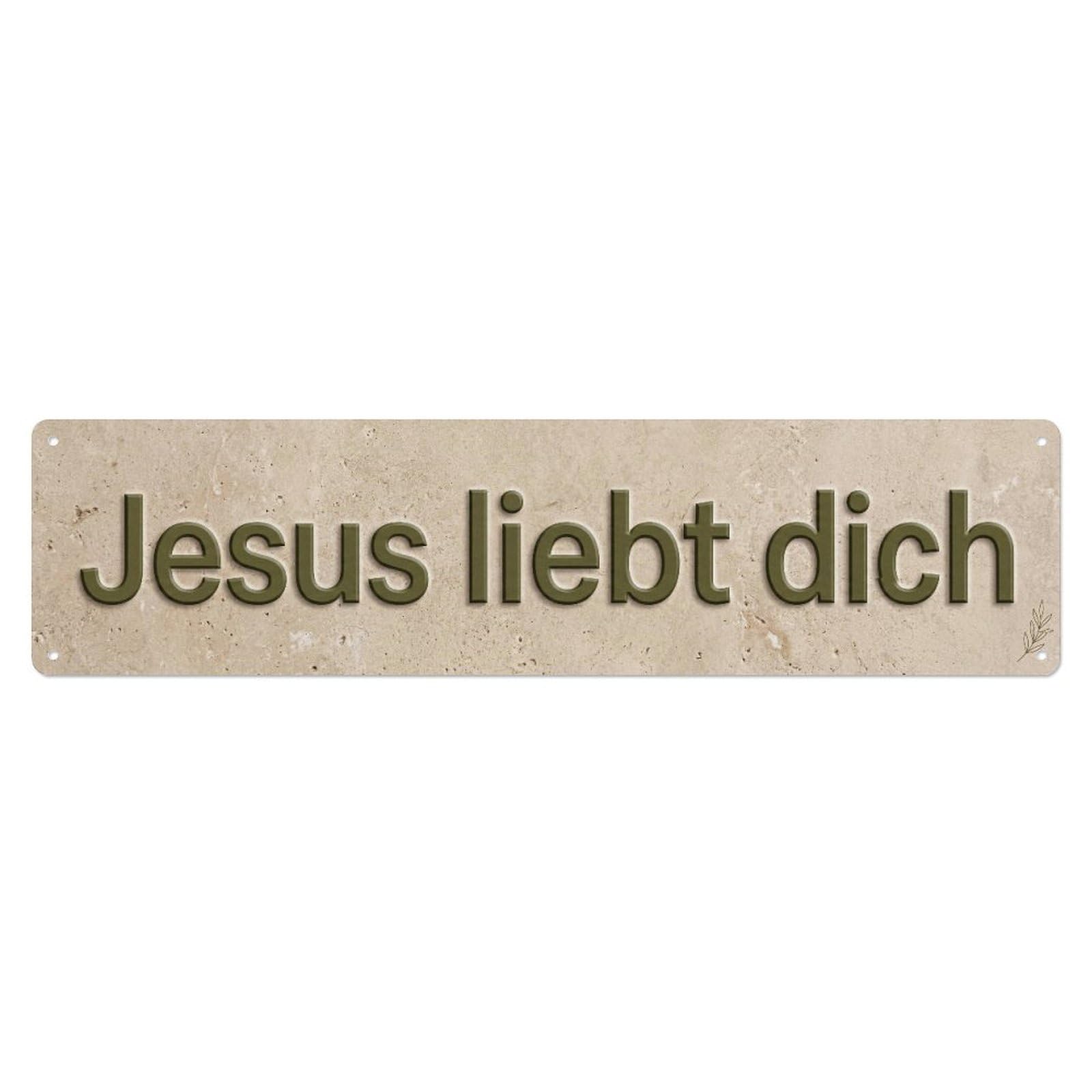 Jesus Liebt Dich Christian Blessed （1） Metal Tin Skinny Sign Plaque Wall Decor for Cafe, Club Bar, Office, Home Garden Metal Poster 4x16Inch