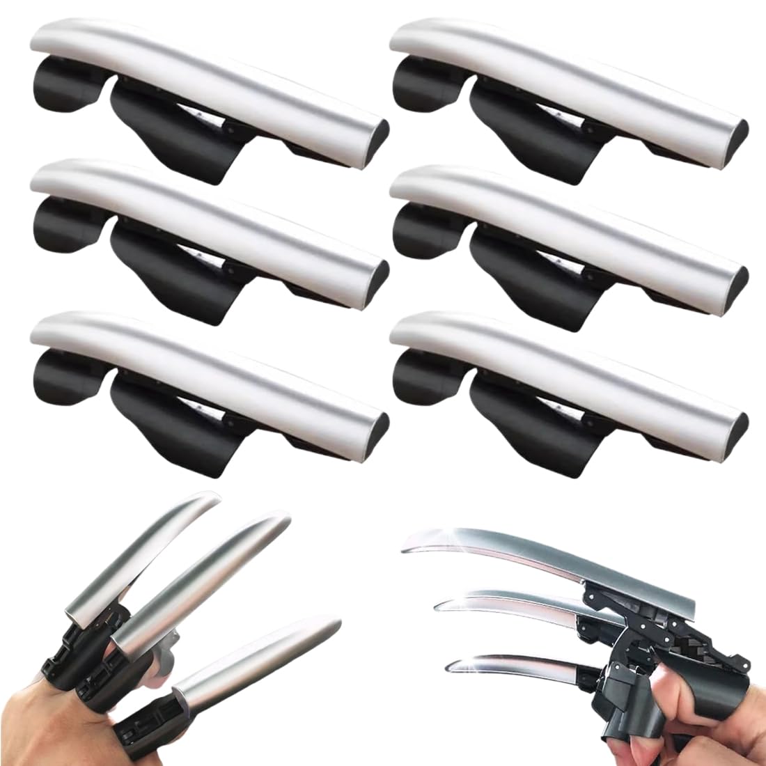 WUSJCOF Pack of 6 Fidget Toys Retractable Wolf Claws Mechanical Toy Portable Retractable Claws Cosplay Decoration Party Masquerade ABS Plastic Toy