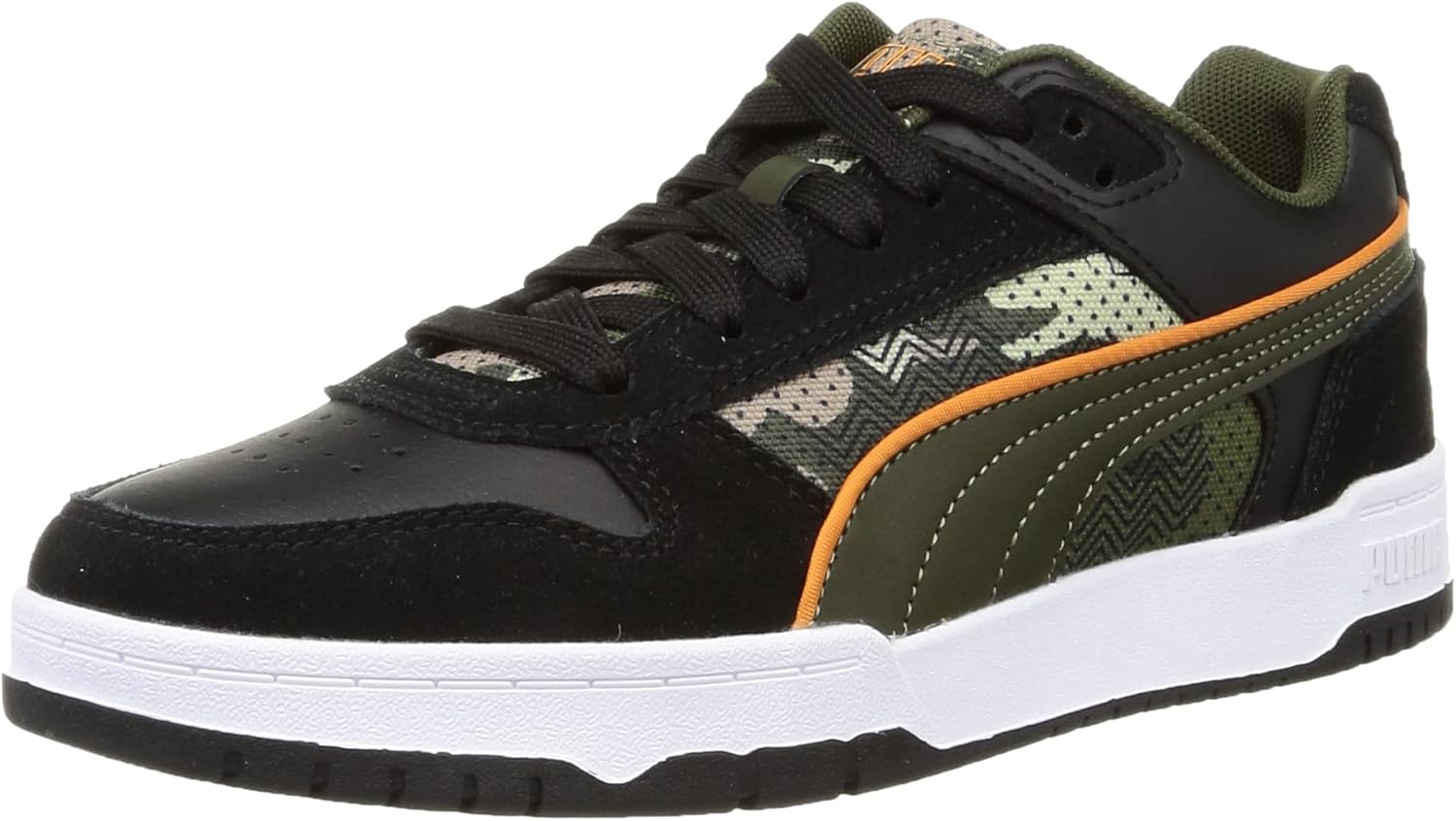 PUMA(プーマ) Women's Sneakers, Athletic Shoes, 22 Autumn Winter Colors Puma Black/Burnt Olive/Orange Brick (01), 29.5 cm