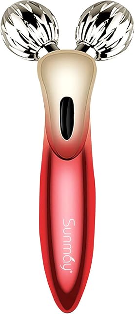 SUNMAY 3D Facial Massager Rollers Facial Lifting Massager - Microcurrent Skin Care Face Body Massager Firming Tools for V-Shaped Face Lift, Kneading, Body Slimming - Red