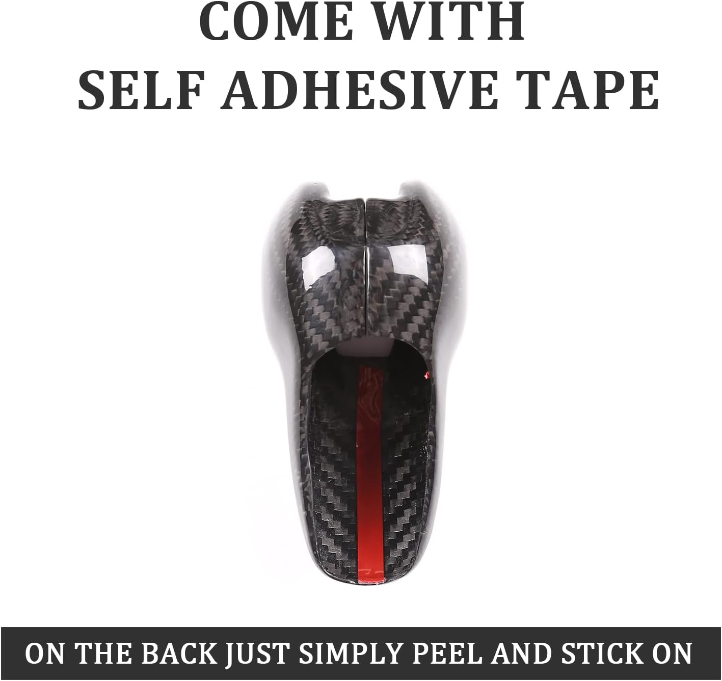 TOYCIDFG Car Gear Shift Knob Cover Trim Compatible with Porsche Macan 2014-2021 Panamera Cayman Boxster 718 911, Carbon Fiber Car Interior Decoration Accessories