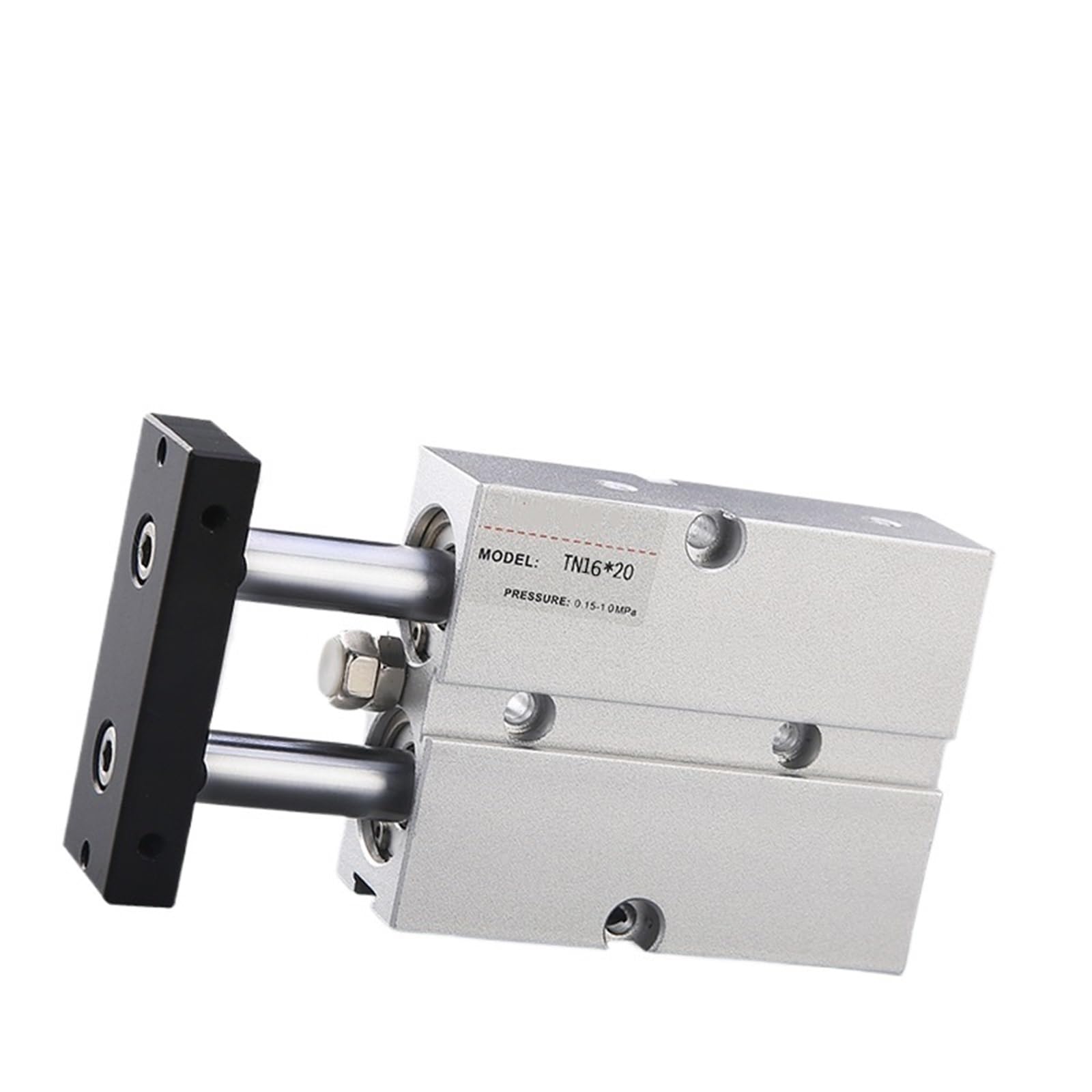 Vérin pneumatique double tige TN 32x80 petite course en alliage d'aluminium rigide