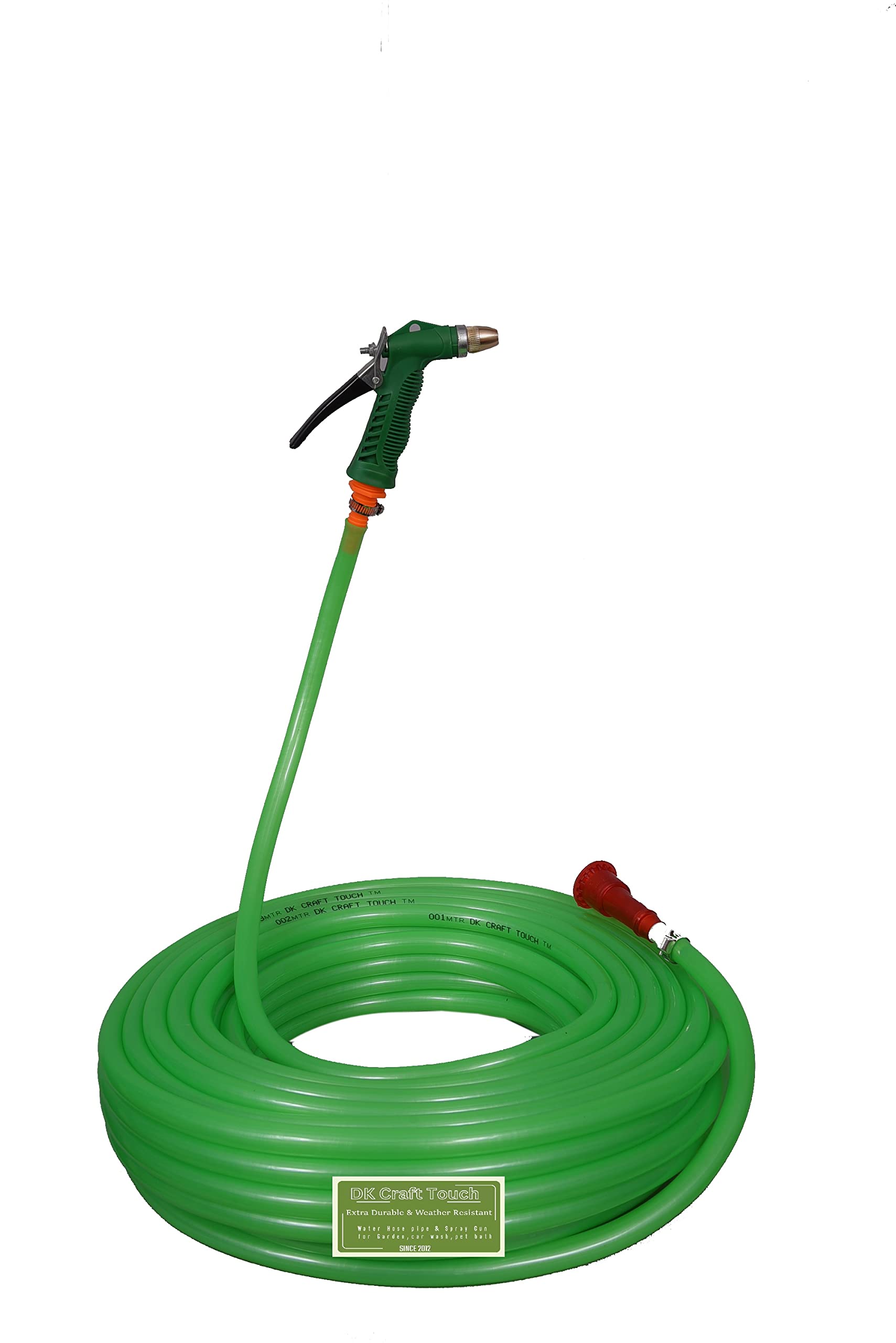 DK Craft Touch Garden Water Hose Pipe with High Pressure Lever Spray Gun & Accessories & Brass Nozzle For Garden/Car Washing/bike wash/pet bath (30 MTR LENGTH Hose With Spray Gun, Green Hose) (B0BXD2YQPC) Amazon Price History, Amazon Price Tracker