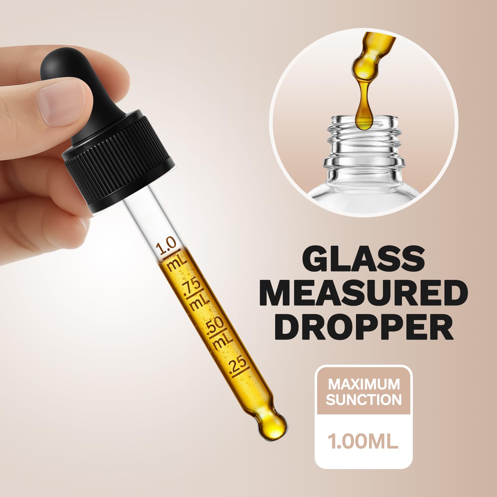 Bumobum 99 Pack 1 oz Glass Dropper Bottles with Accessories