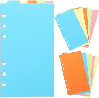 A5 Planner Inserts 6 Sets Plastic Binder Dividers Insertable Binder Dividers Notebook Dividers for Planner Cards Notebook Travel Diary Journal A5 Binder