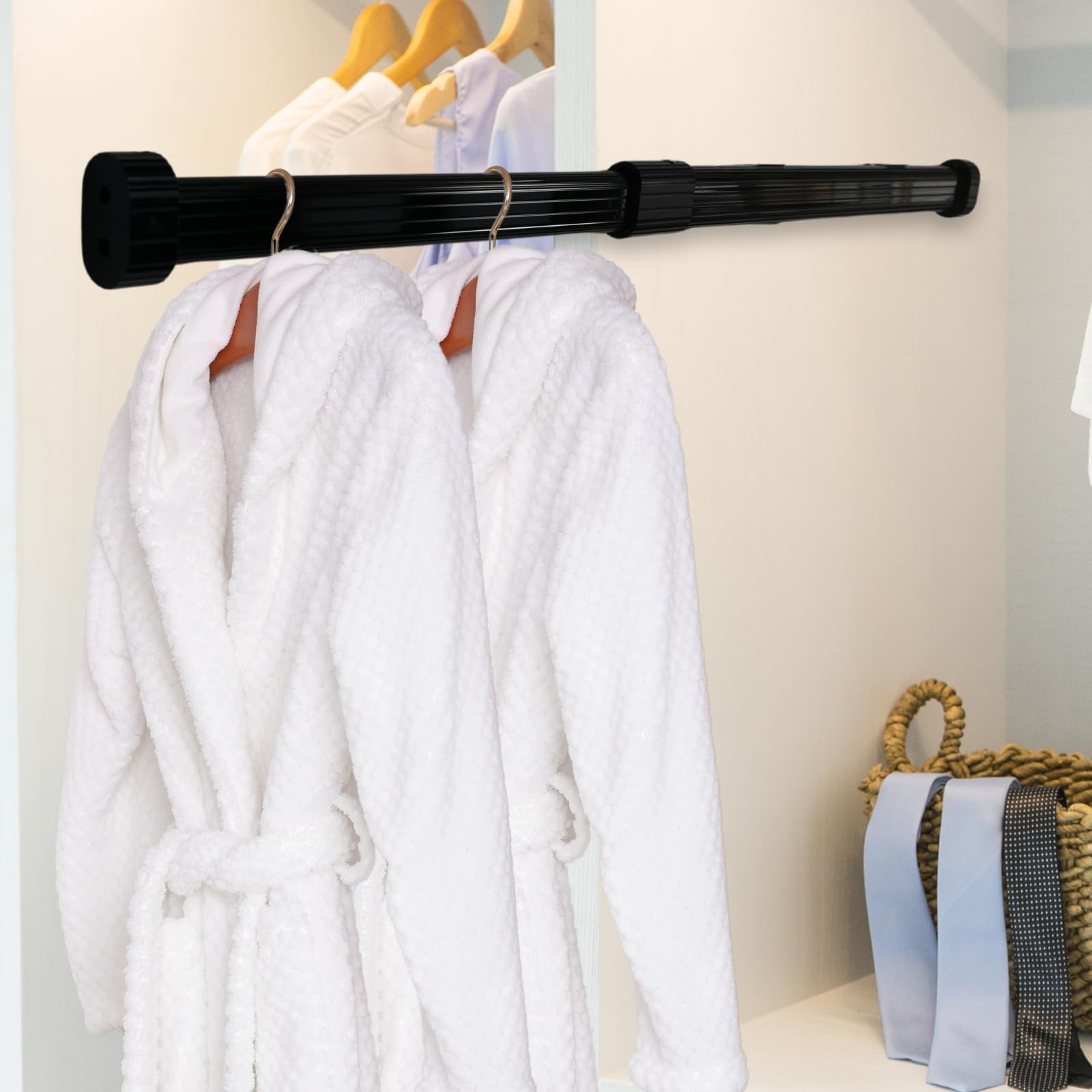 Beyeutao Black Closet Rod Pull Out Rod for Closets Hanging Valet Rod 16