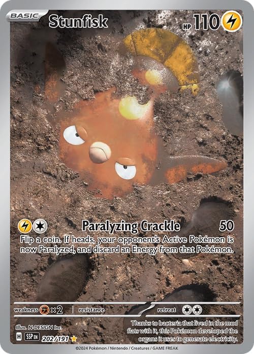 Pokemon - Stunfisk 202/191 - Surging Sparks - Illustration Rare Foil Card