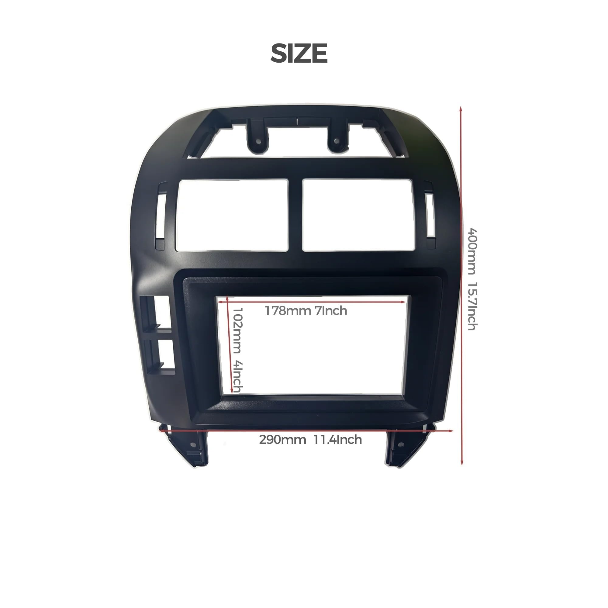 Fascia Marco Radio Coche Kit Marco Estéreo para Coche 7 "y 9", Panel Salpicadero Navegación Android, Embellecedor Montaje para VW, para Golf, para Polo MK4 6Q 9N3 2004-2010