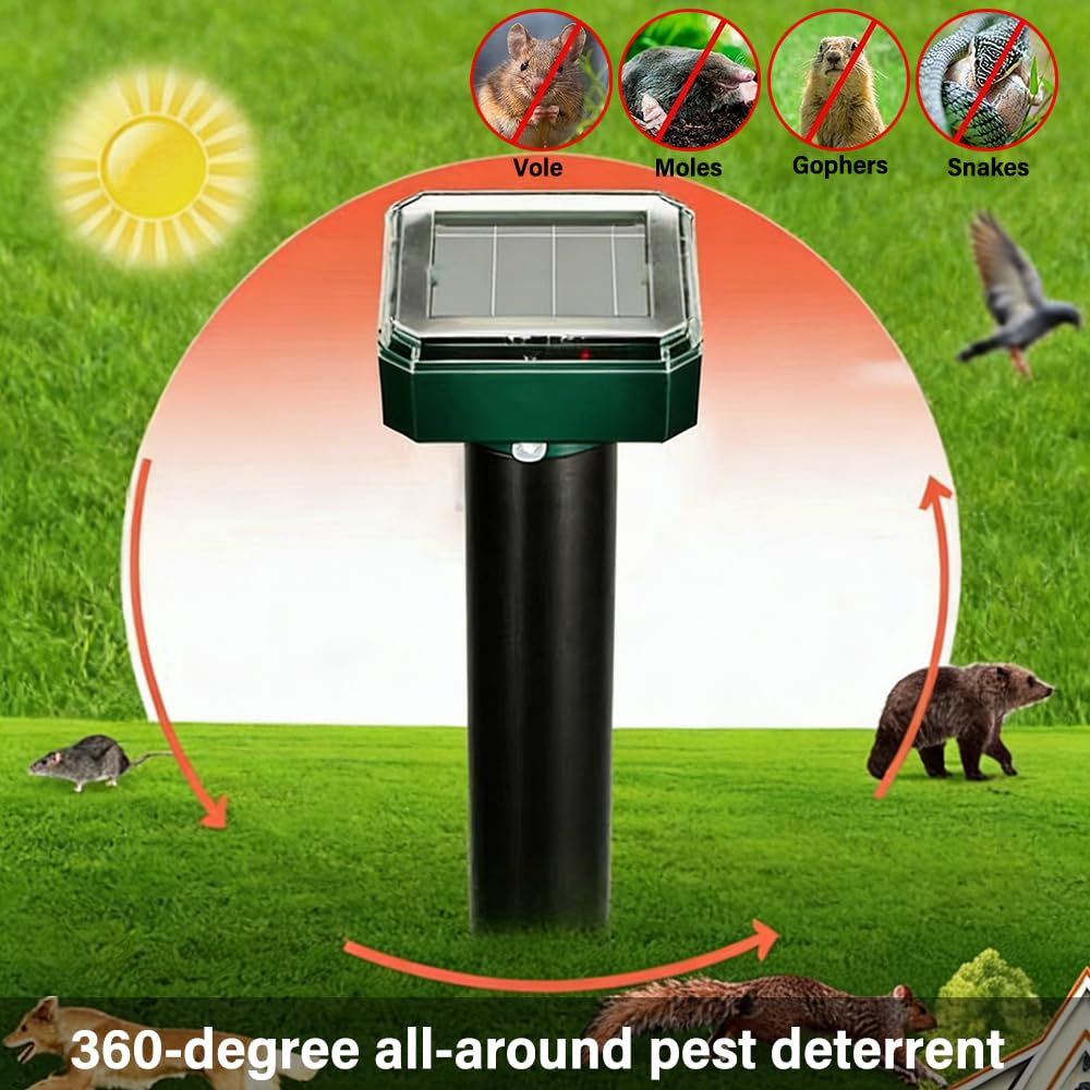 Anti Taupe Solaire Vibration Et Ultrasons,6 PiècesRepulsif Taupe Solaire,Répulsif Contre Les Taupes,Répulsif Contre Les Campagnols,Répulsifs Solaires Anti-Taupes pour Le Pelouses Et Les Jardin