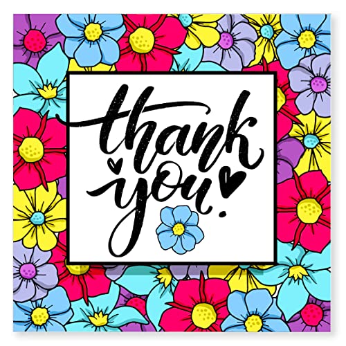 480 PCS Thank You Colorful Flowers Thank You Stickers,Thank You Stickers,Small Business Stickers,Business Packaging Stickers Envelop Seals
