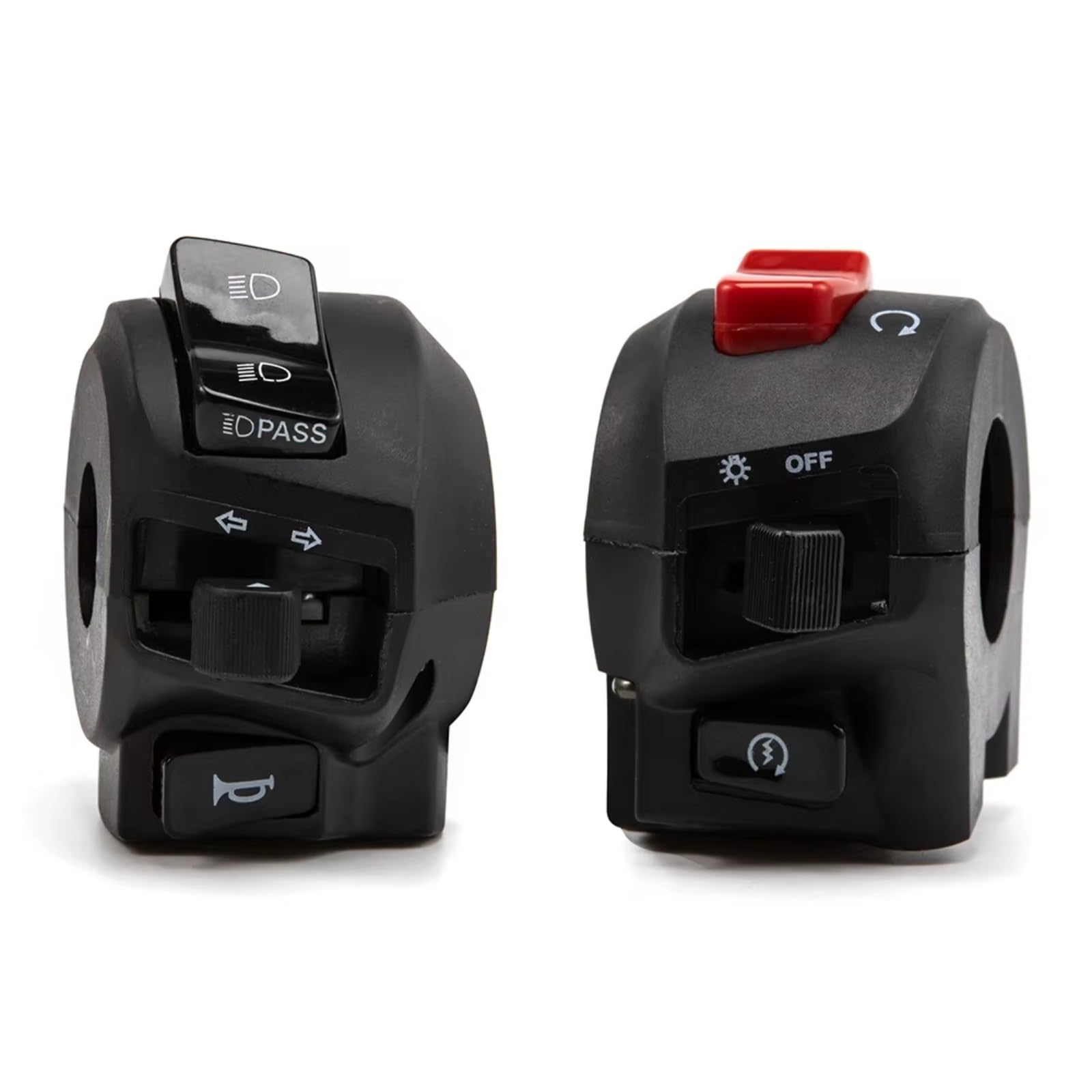 Comando Manubrio 1 Paio Di Interruttori Manubrio Moto Sinistra Destra Da 22mm Per Pulsante Di Controllo Avviamento Elettrico Faro Indicatore Direzione Clacson Universale
