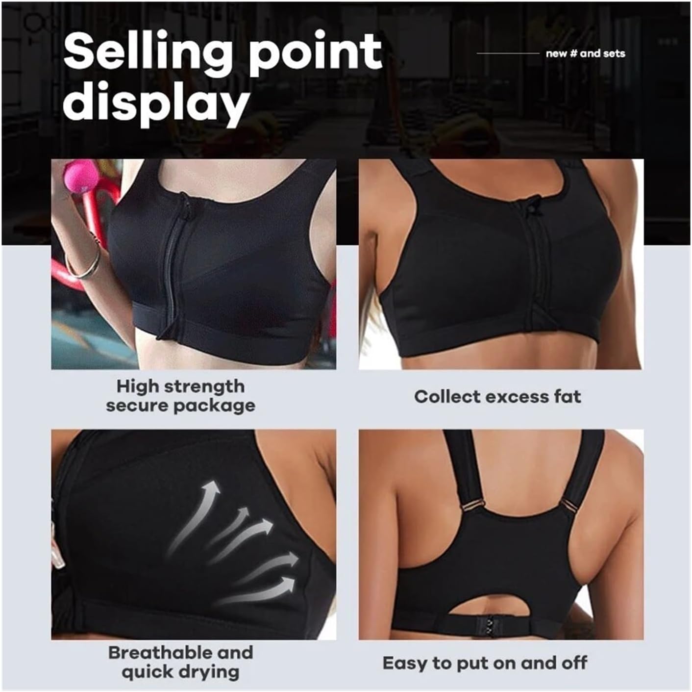 Yoga Fitness Bra Shock-absorbing Sports Bra Breathable And Quick Drying Training Running WOMEN'S Underwear