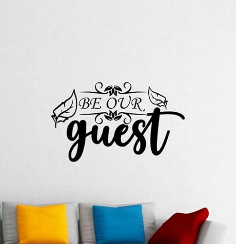 Calcomanía de vinilo para pared con texto en inglés Be Our Guest Wall decoración de bienvenida decoración de entrada letrero de puerta de ventana
