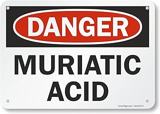 SmartSign 7 x 10 inch “Danger - Muriatic Acid” OSHA Metal Sign, 40 mil Laminated Rustproof Aluminum, Red, Black and White