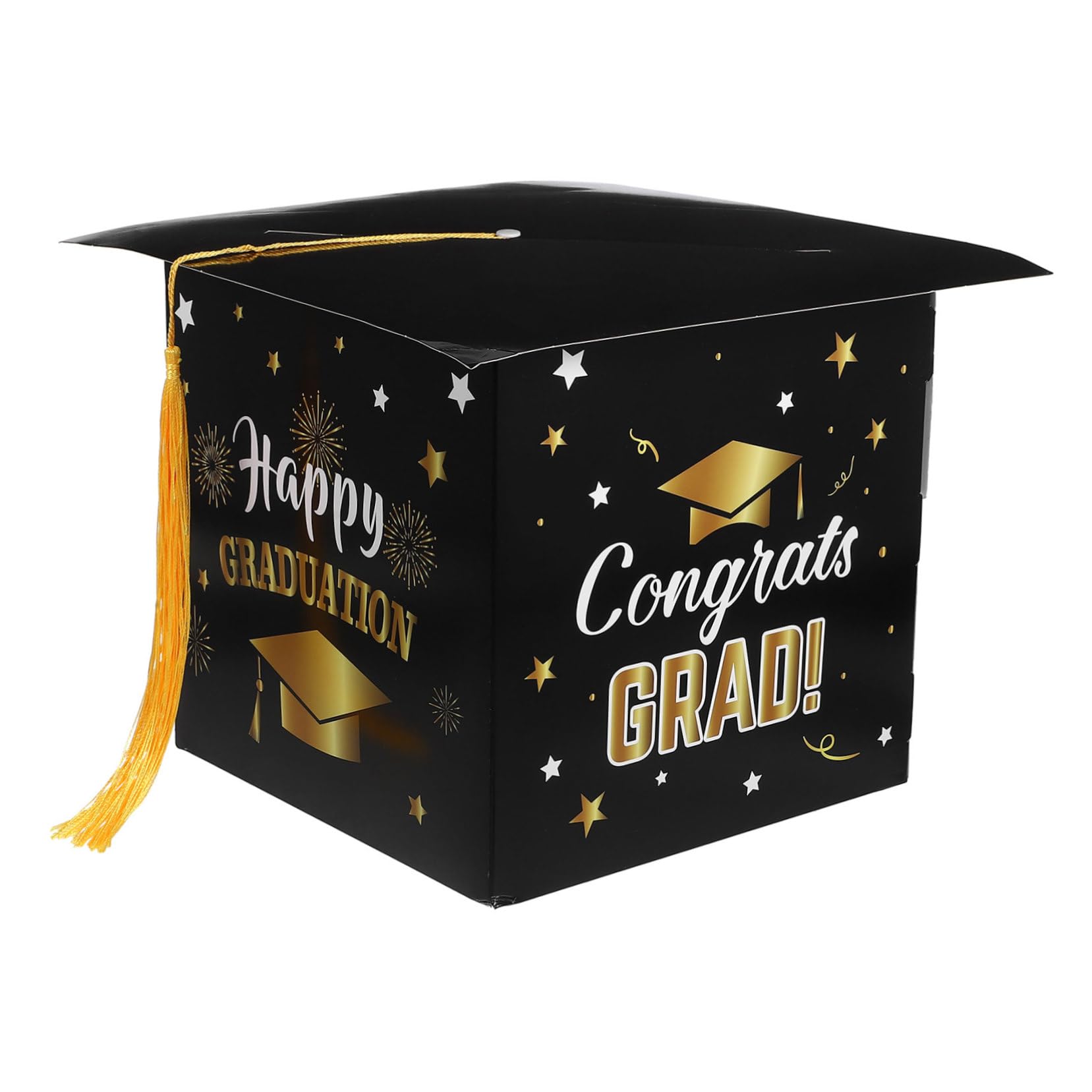 jojofuny Graduation Party Card Holder Box Easy Assembly Congrats Voting Box for Messages Wishes Graduation Levels Ample Storage for Cards Decorations