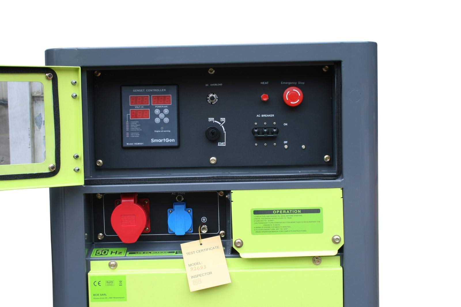 Varan Motors 92693 - Generador eléctrico diésel (silencioso, 10 kVA, 400 V, 230 V, 12 V, refrigerado por Agua)