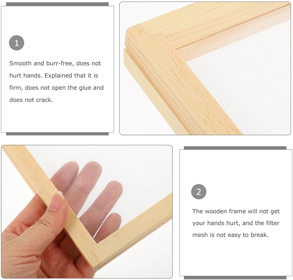BESPORTBLE DIY Paper Making Frame 7.08X4.92 Inch 8-Pack Wooden Screen Mold for Handmade Crafts Kids Paper Making Kit Reusable Educational Art Supplies