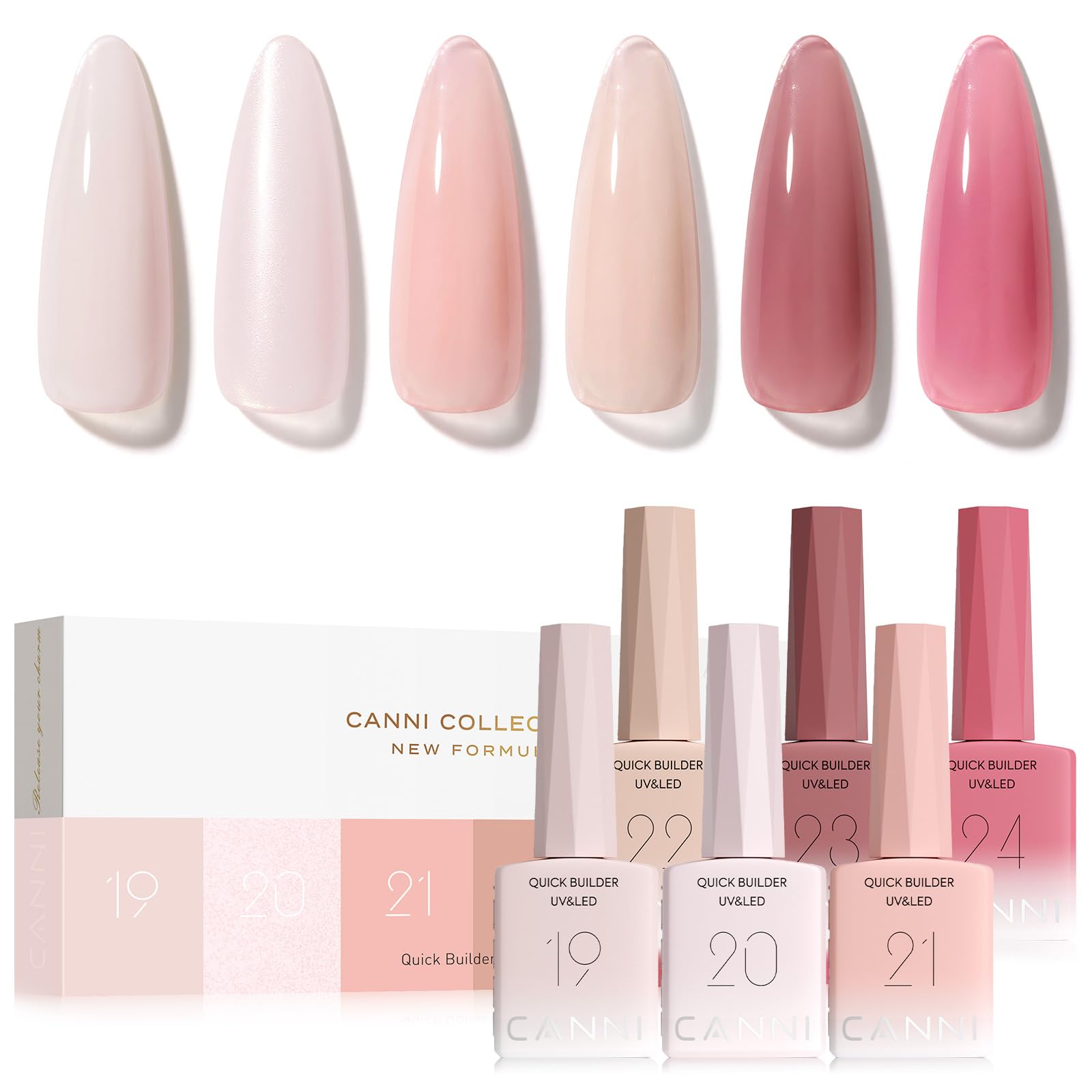 Amazon.com : CANNI Quick Builder Nail Gel For Nails Set – 6 Colors