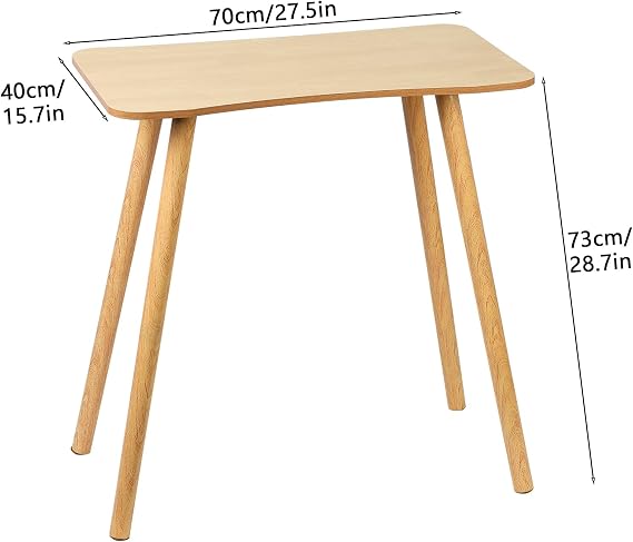 Compact Computer Desk, Modern Home Office Study Table, Student Writing Desk with Solid Wood Legs, Ergonomic Design, Spacious Desktop, Easy Assembly, Space-Saving Workstation Wooden