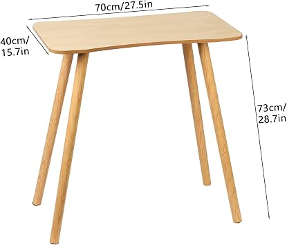 Compact Computer Desk, Modern Home Office Study Table, Student Writing Desk with Solid Wood Legs, Ergonomic Design, Spacious Desktop, Easy Assembly, Space-Saving Workstation Wooden