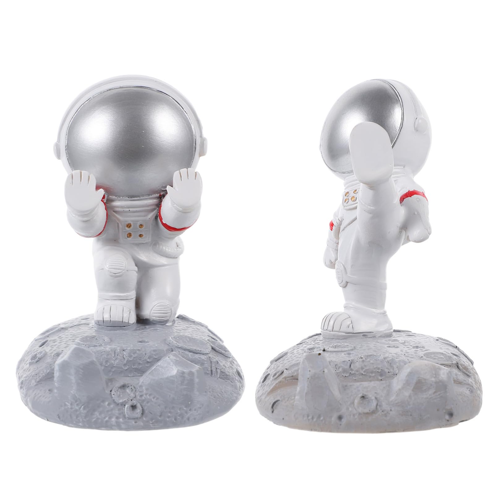 Cabilock 2 Piezas Baratijas de Astronauta Extraterrestre Estatua de Astronauta Espacio Exterior paraca Juguetes Escultura de Resina Adorno de Astronauta Escultura de Mesa