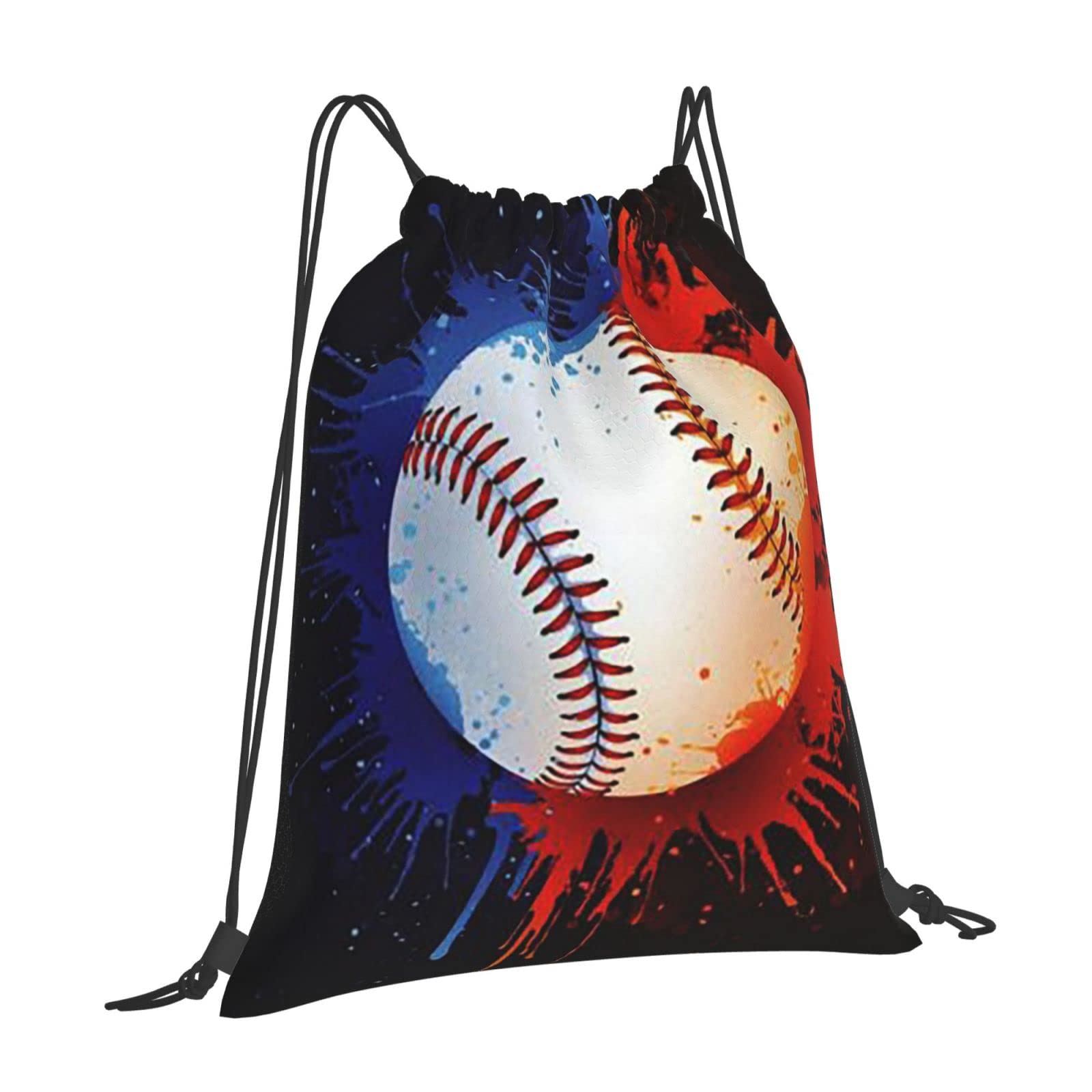 mfydjir Cool Baseball Drawstring Backpack Gym Bag for Boys Men Water Resistant Sports School Lightweight Draw String Back Sack Personalized Sackpack